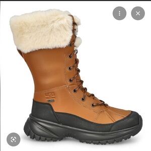 Worn-Once UGG Yose Fluff Tall Winter Boots In Chestnut, 9